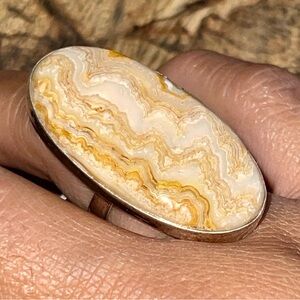 Mexican Agate Crazy Lace Agate Ring Size 7 1/2
